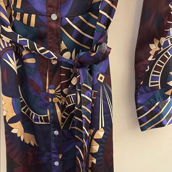 Ann Taylor Long Sleeve Dress in Purple and Gold - Picture 5 of 13